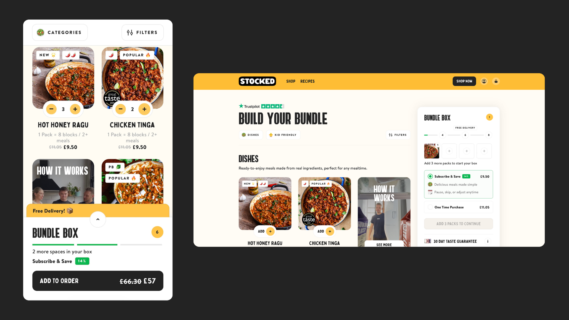 Stocked - Homepage overview