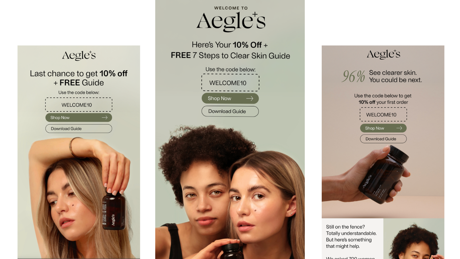 Klaviyo Welcome Flow Emails for Aegles